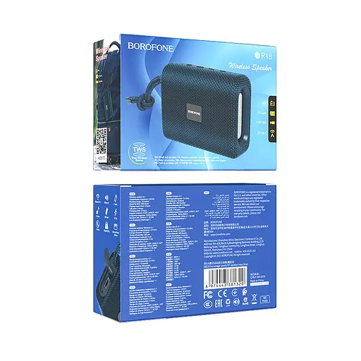 Колонка портативная Borofone BR18 Encourage sports BT speaker Navy голубой - фото 3