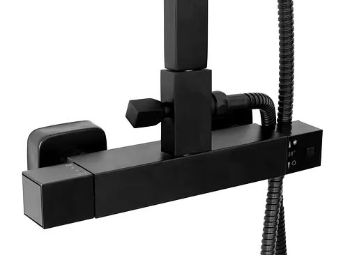 Душова система Rea Milan чорний матовий (регулювання висоти) REA-P7000, Чорний матовий - фото 4