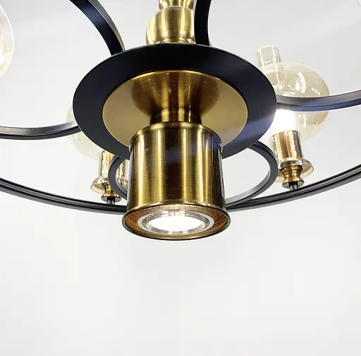 Класична підвісна люстра з янтарними плафонами Line.F Кількість ламп 5 - фото 7