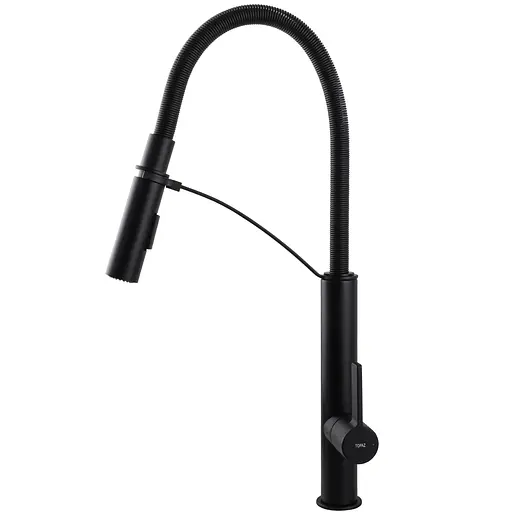 Змішувач для кухні TOPAZ MODERNO TMD 8818-H23-BL чорний матовий з лійкою душем - фото 5