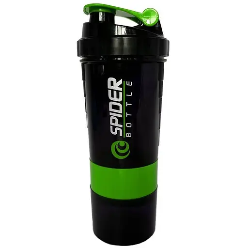 Шейкер спортивний EasyFit Spider 0,5л Чорно-зелений (EF-7200-G) - фото 1