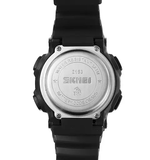 Чоловічий спортивний годинник Skmei 2153 (Чорний з білим циферблатом) - фото 7