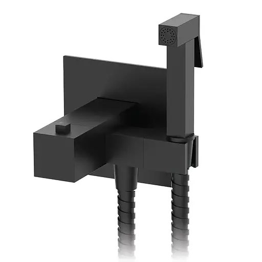 Гігієнічний душ прихованого монтажу термостатичний Koer KB-24011-05 KR4735, Чорний матовий - фото 1