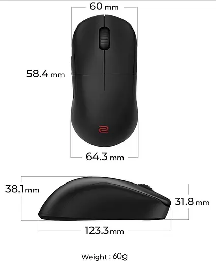Мышь Zowie U2‑DW Black (9H.N4PBE.A2E) - фото 7