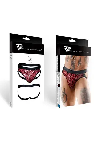 Труси Regnes Fetish Planet Jockstraps XXL червоний-чорний - фото 6