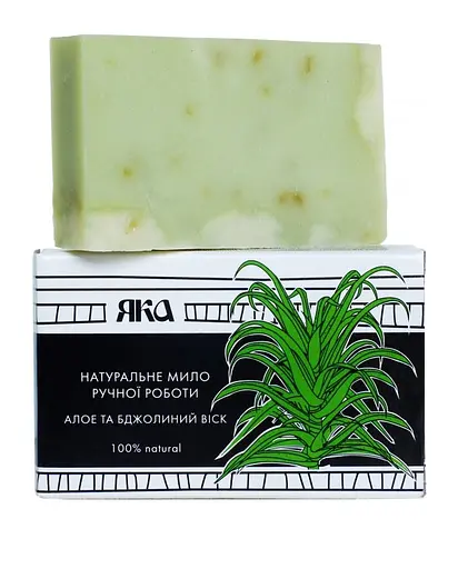 Мило туалетне натуральне ручної роботи Алоє та бджолиний віск ЯКА 75 г - фото 1