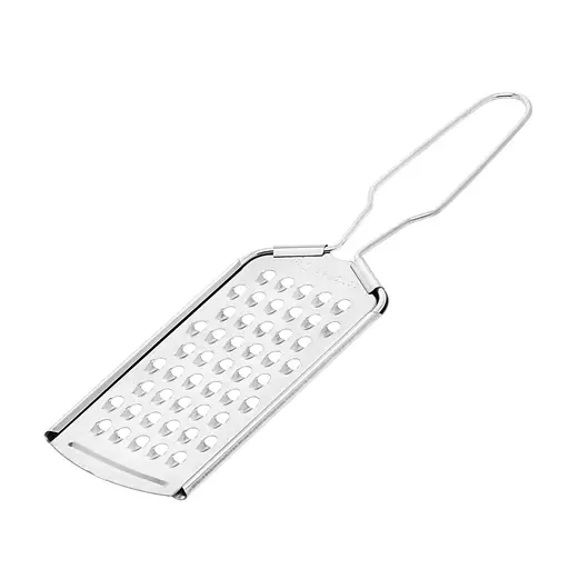 Терка середня плоска для шоколаду, сиру, горіхів, часнику, імбиру з нержавіючої сталі 21 см, Kitchen Master 85772 - фото 1