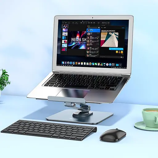 Подставка для ноутбука Hoco PH52 Plus Might metal rotating laptop holder Серый - фото 3