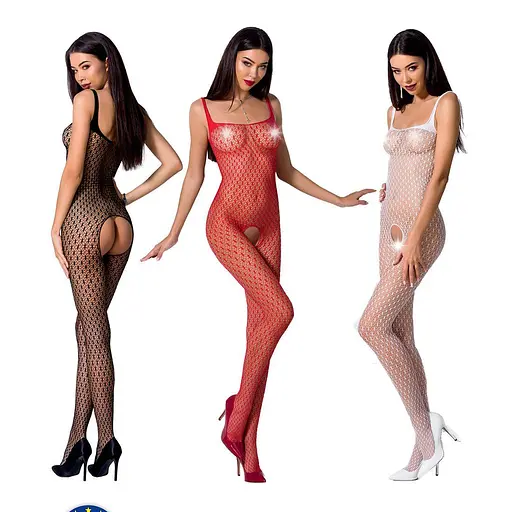 Бодистокинг Passion BS071 комбинезон на бретелях S/M/L black - фото 5