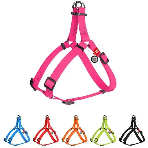 Шлея для собак Waudog Waterproof водостійка з QR паспортом, металічна пряжка-фастекс, рожевий - фото 2