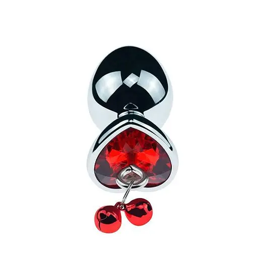 Металева анальна пробка Art Of Sex класична конусна з повідцем 33 мм 81 мм червоний - фото 3