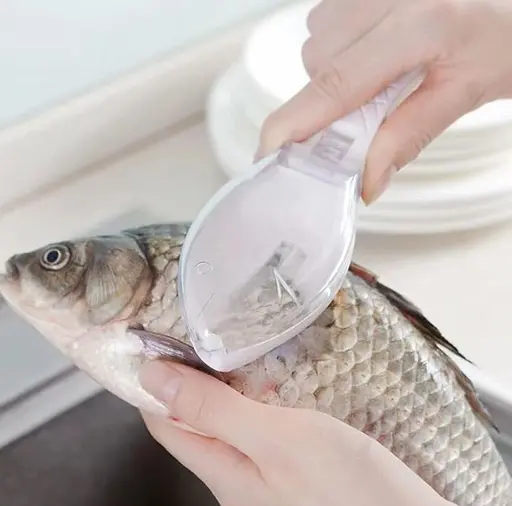 Рибочистка пластикова з контейнером 16 см, Kitchen Master Сірий 85688 - фото 6