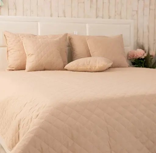 Набір VeLour покривало та 2 чохли на подушки Beige (К_994.55_Beige ромб) - фото 4