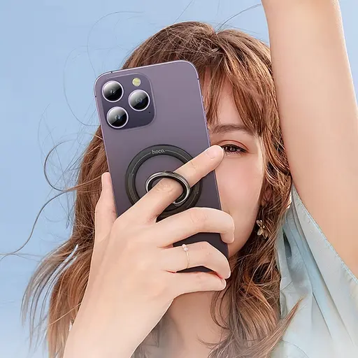 Магнітне кільце тримач для телефону Hoco GH1 магнітний чорний - фото 6