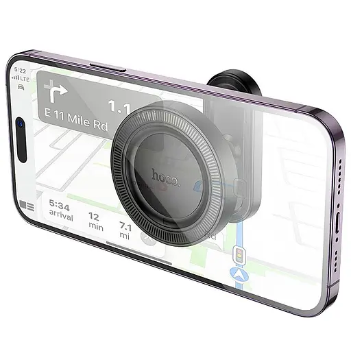 Автотримач Hoco H58 Show ring magnetic (multi-scene) Black - фото 2