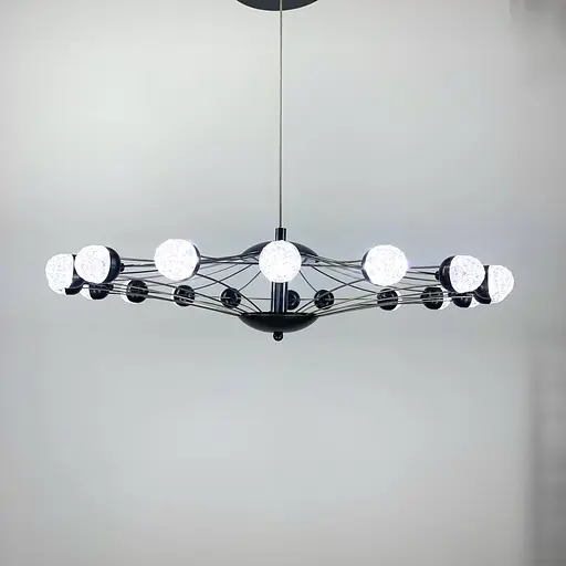 Люстра-колесо у стилі постмодерн | Арт. L 20044 BK | Line F - фото 2