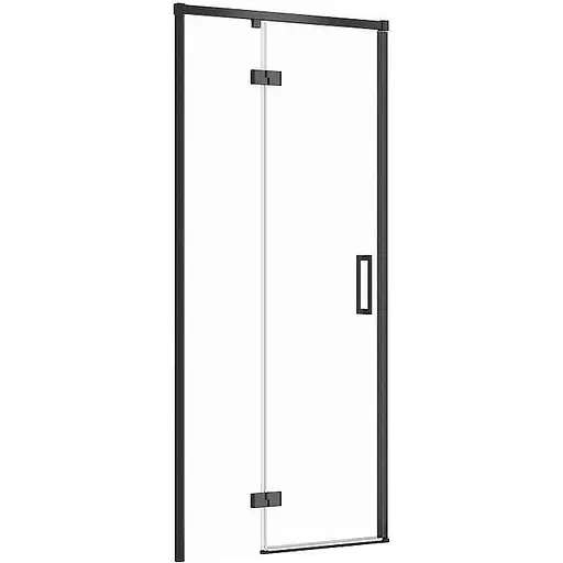 Душевые двери Cersanit Larga 90x195 L распашные профиль черный S932-128, Левая, прозрачный, черный - фото 1