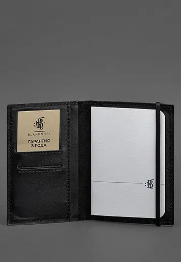 Кожаная обложка для паспорта 2.0 черная - фото 4