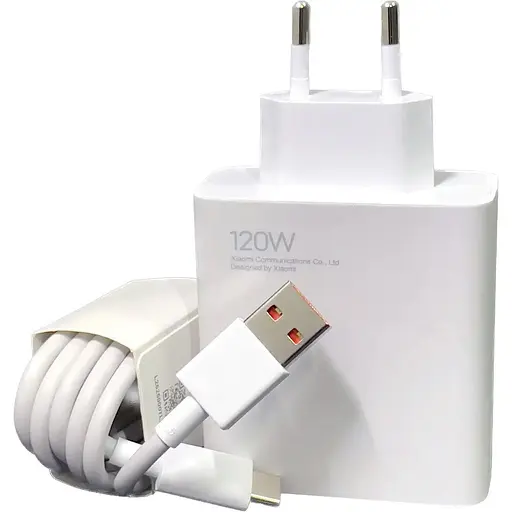 Сетевое зарядное устройство Xiaomi HyperCharge 120W + Cable USB-A - USB-C White (BHR9462EU) [126898] 