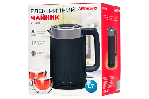 Ardesto Электрочайник EKL-F18B 1.7 л 2200 Вт strix контроль черный - фото 8
