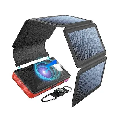Сонячний зарядний пристрій Solar panel (5 панелей по 8W) VerWireless Charging 20000mAh (PN-W09)