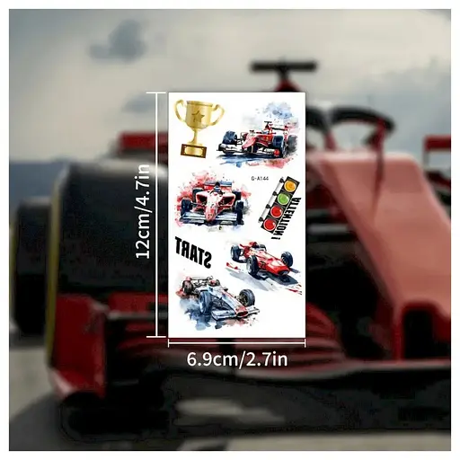 Набор временных татуировок "Гоночные автомобили" Fresh Tattoo racing-cars-10-01 размер 12х7 см - фото 5