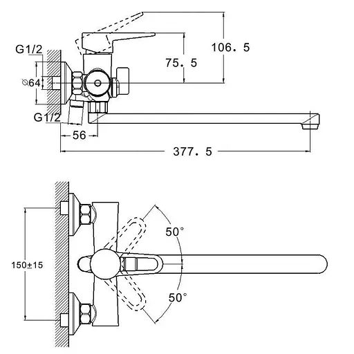 Змішувач для ванни Zegor PUD7-A045YW одноважільний білий 30412 - фото 7