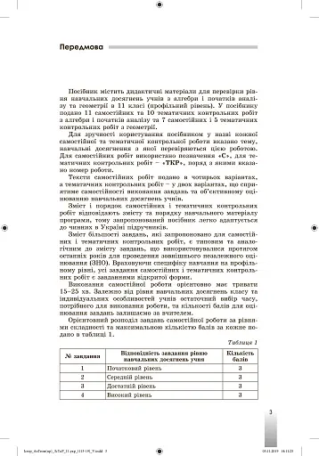 Алгебра та геометрія 11 клас. Збірник самостійних і тематичних контрольних робіт. Профільний рівень - фото 2