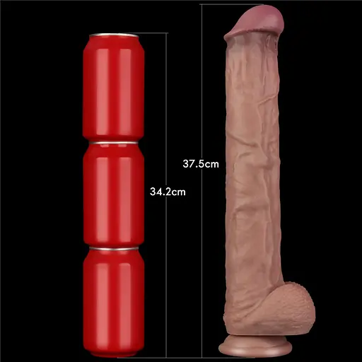 Фалоімітатор Dual-Layered Silicone Nature Cock 14.5'' 37.5 см коричневий - фото 8
