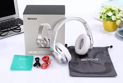 Наушники беспроводные Sodo Bluetooth MH5 с динамиком - фото 3