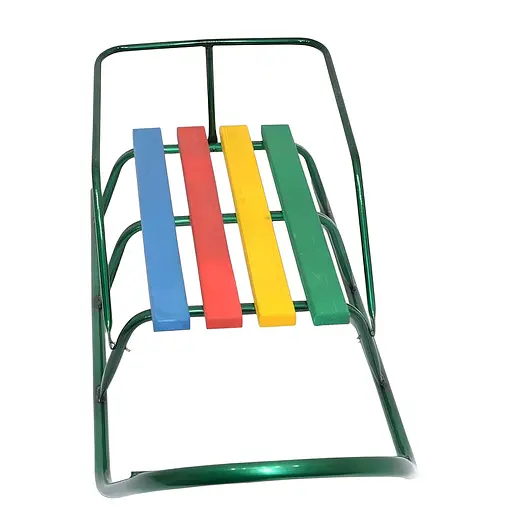 Санки «Класик-1» с круглыми полозьями, 90х40х36, зелёные - фото 2