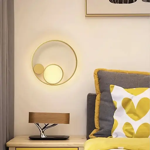 Сучасний стіновий або стельовий LED світильник у латунному корпусі Ø 45 см Арт. WMJ26-450*H70 GD Line F - фото 1