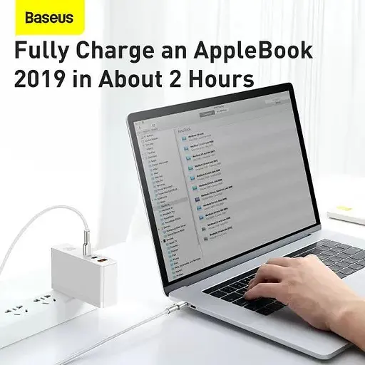 Кабель Baseus Cafule Metal USB-C to USB-C 100W 1m White (CATJK-C02) [82102] - фото 7