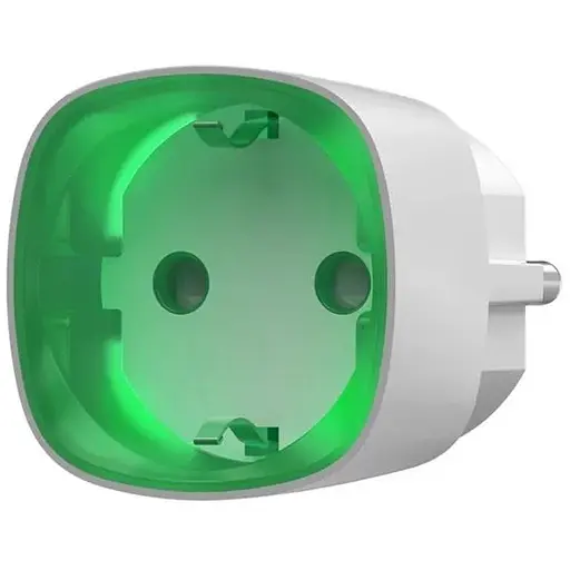 Ajax Розумна розетка з лічильником енергоспоживання Socket біла, Jeweller, 230V, 11А, 2.5 кВт