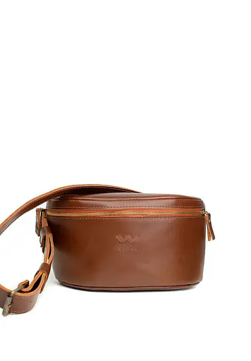 Шкіряна поясна сумка Explorer S світло-коричнева - фото 2