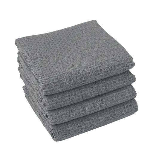 Набір 4 кухонні вафельні рушники Aquarius мікрофібра 40 х 60 см Сірий - М'які Суперпоглинаючі - фото 1