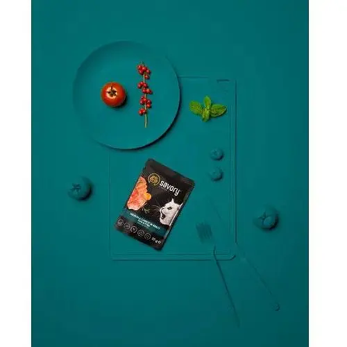 Влажный корм Savory для котят лосось с морковью в соусе пауч 85 г - фото 4