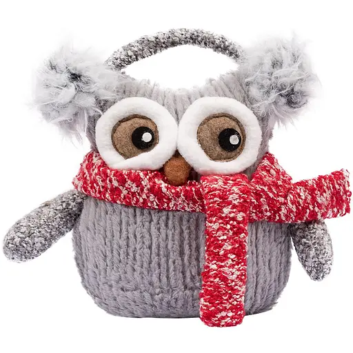 Новогодняя мягкая игрушка Novogod'ko Сова в наушниках 19 см (974007) - фото 1