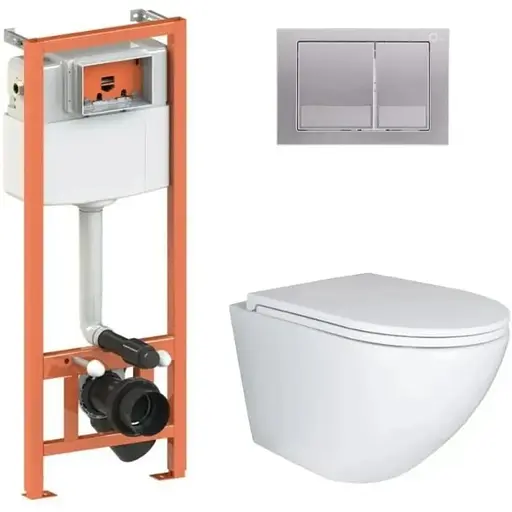 Набір Q-tap Nest 4 в 1 підвісний унітаз Robin Ultra Quiet 490x365x325 + комплект інсталяції QT1333046EUQW45143 - фото 1