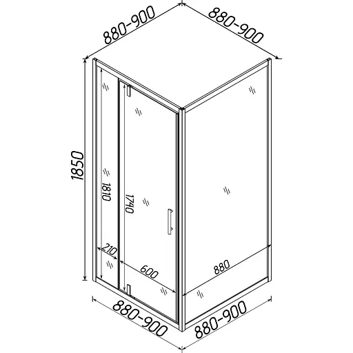 Душевая кабина Bravo квадратная без поддона Morava N90FS 1 шт., хром матовый - фото 9