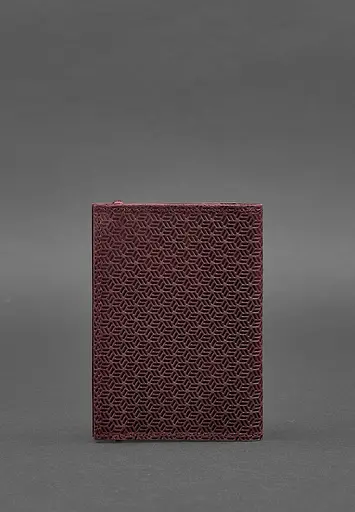 Шкіряна обкладинка для паспорта 2.0 бордова Карбон - фото 6
