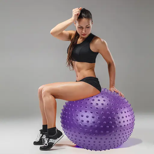 Мяч для фитнеса (фитбол) Cornix 55 см массажный Anti-Burst Violet XR-0468 - фото 6