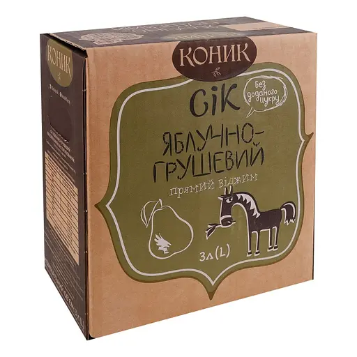 Уценка. Сок Коник Яблочно-грушевый пастеризованный неосвещенный 3 л (766270)