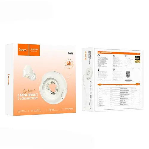 Наушники беспроводные Hoco EW71 Galaxia true wireless BT5.4/6hours молочно-белые - фото 5