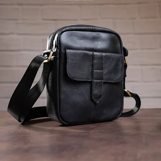 Сумка кожаная мужская Vintage 18х21х5,5 см 000154032 - фото 3