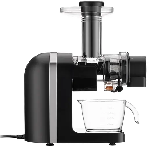 Соковитискач Ardesto JEG-1500S, Black, шнекова, 200Вт, повільне віджимання 90об/хв, ємність для соку 400мл, ємність для м'якоті 700мл, крапля-стоп, малошумний двигун, реверс, щіточка для очищення - фото 3