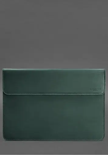 Шкіряний чохол-конверт BlankNote на магнітах для MacBook 15-16 дюйм Зелений Crazy Horse - фото 2