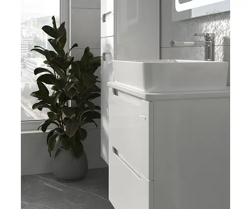 Тумба підвісна Sanwerk Ера Air 60 Білий з Топ панеллю та умивальником Rapid 50x35 (MV0000903) Білий - фото 4