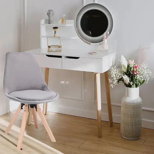 Туалетний столик Jumi Scandi LED + крісло Saida сірий - фото 4