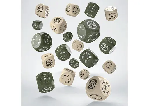 Набор кубиков Crosshairs Compact D6: Beige&Olive (20 шт.) (STCA03) - фото 2